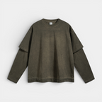 Layered Sleeve Long Sleeve T-Shirt Relaxed Fit for Men