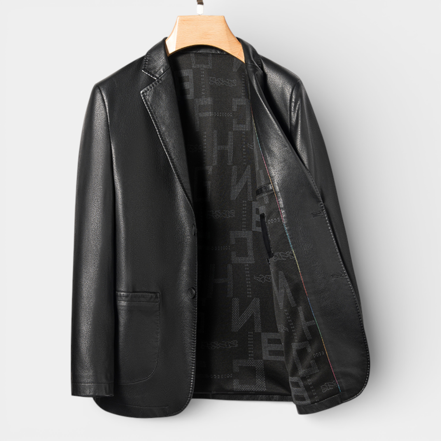 Structured Blazer Jacket Single-Breasted Regular Fit for Men
