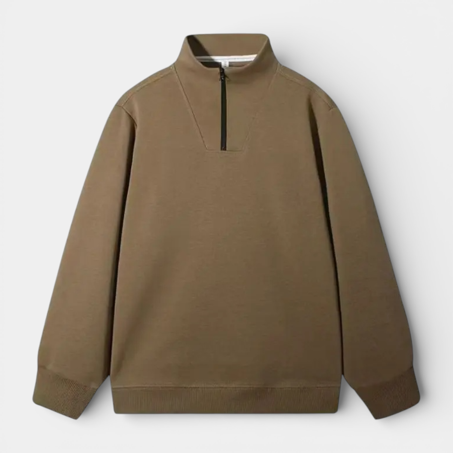 Long Sleeve Quarter-Zip Pullover Sweater for Men