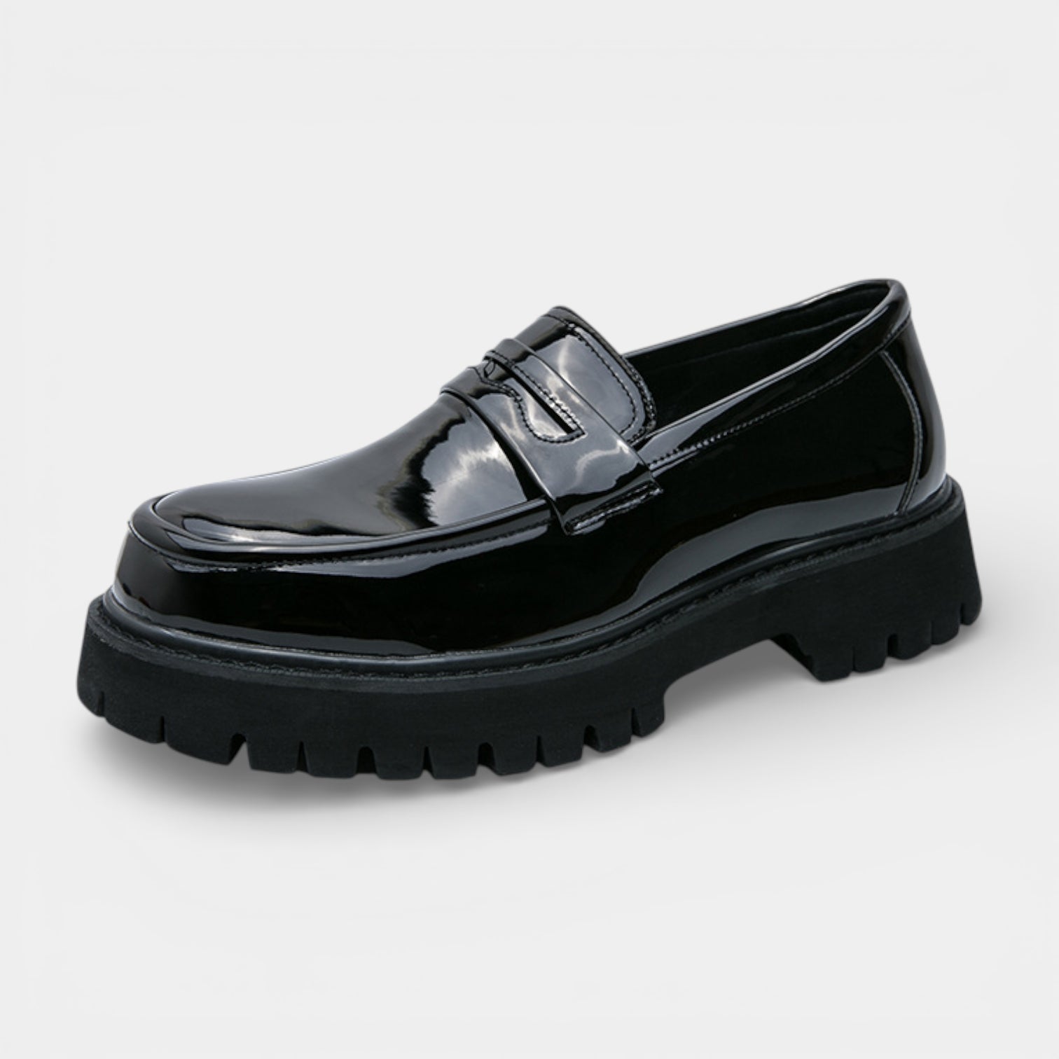 Slip-On Loafers Chunky Sole Vamp Strap for Men