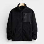 Fleece Full-Zip Stand Collar Jacket Regular Fit for Men