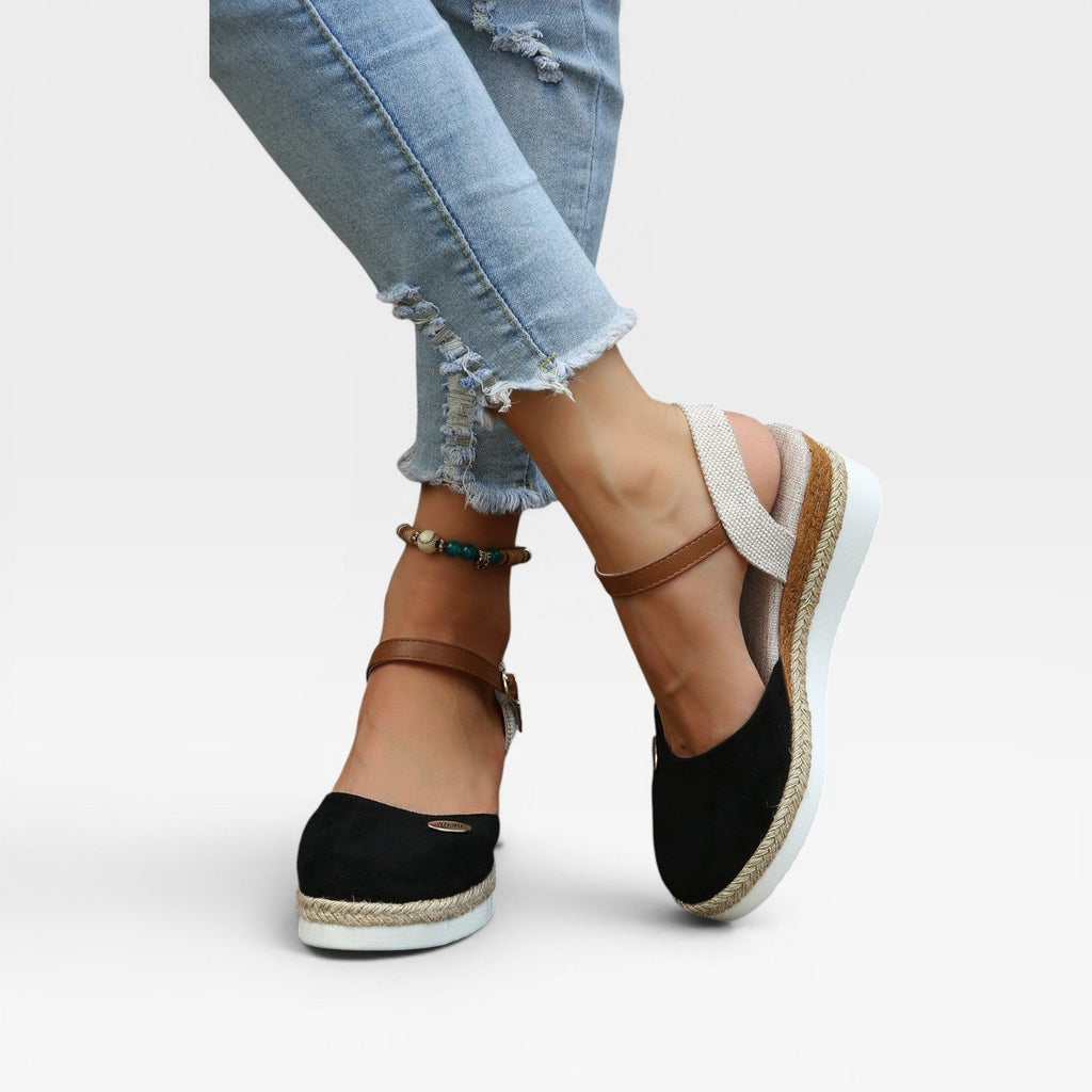 Women's Espadrille Wedge Sandals with Ankle Strap