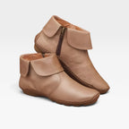 Women's Leather Ankle Boots with Fold-Over Cuff
