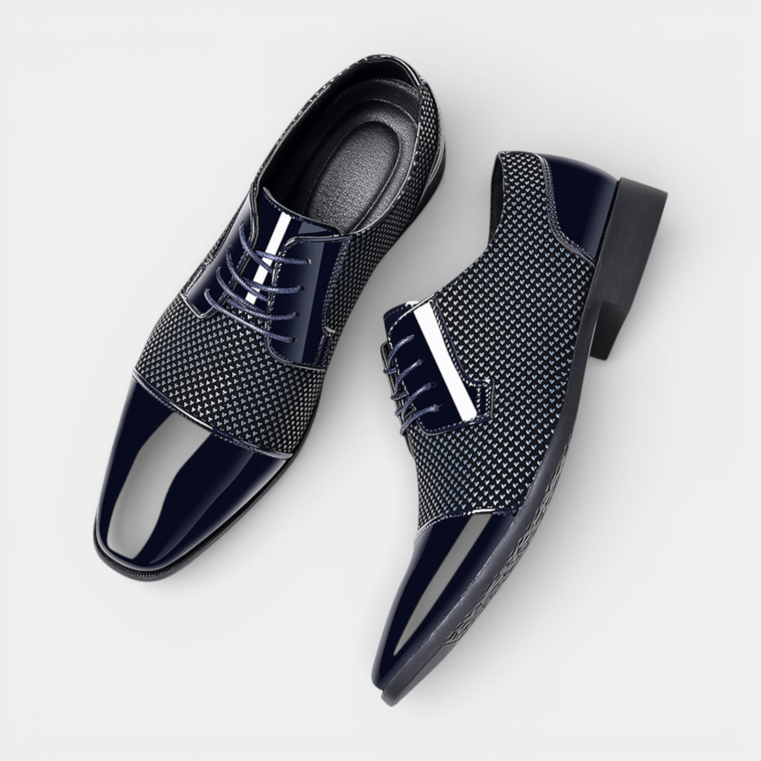 Lace-Up Dress Shoes Textured Upper Sleek for Men