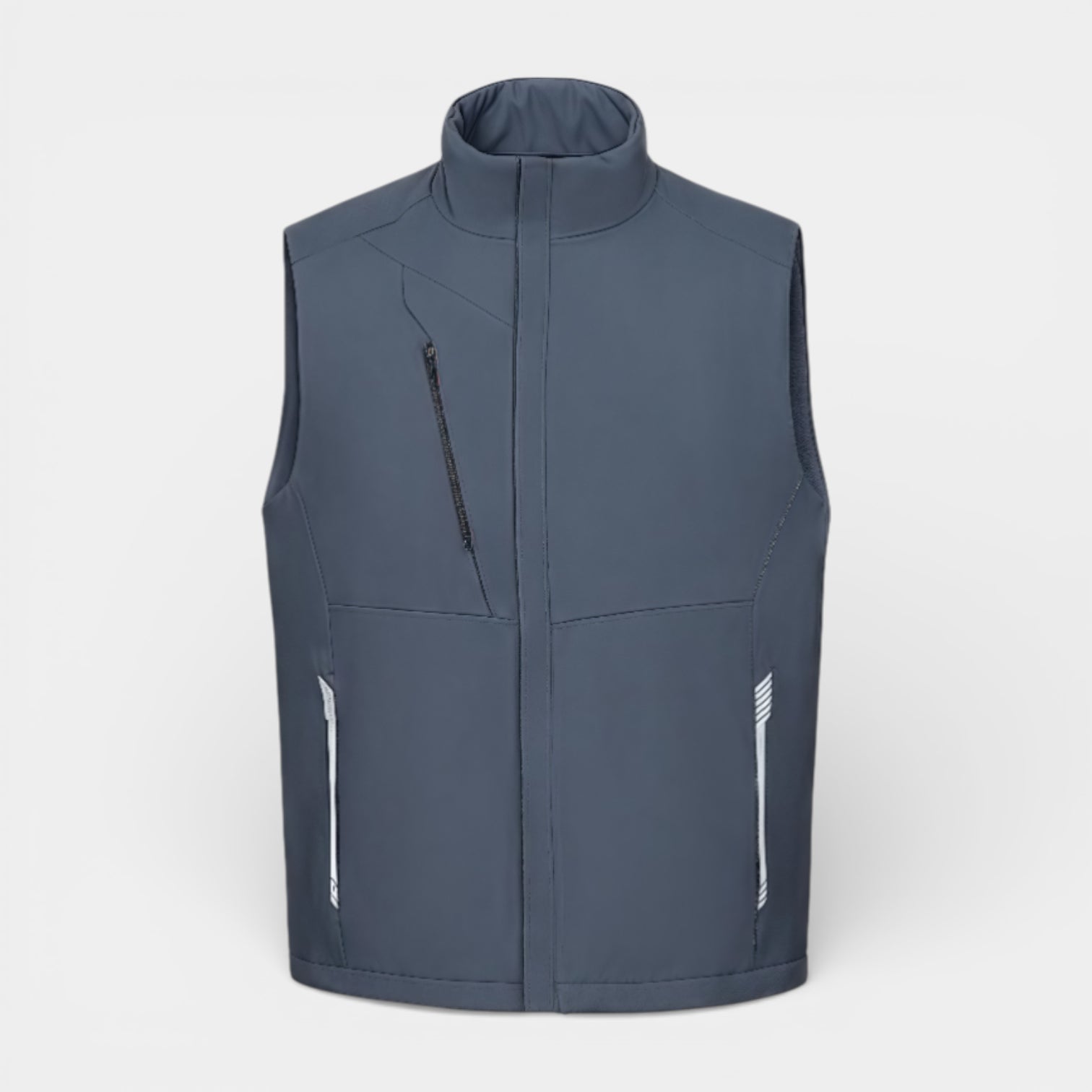 Slim Fit Zip-Up Stand Collar Vest for Men