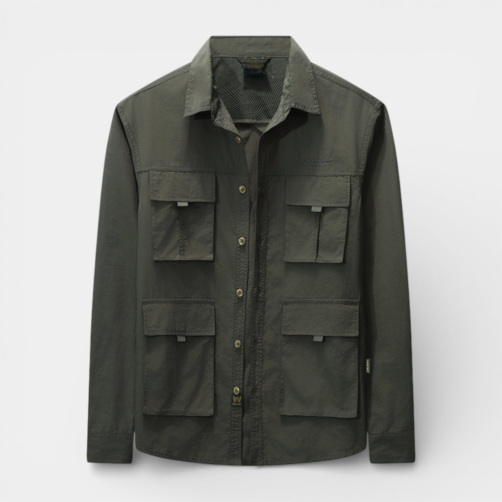 Utility Shirt Jacket Multi-Pocket Regular Fit for Men