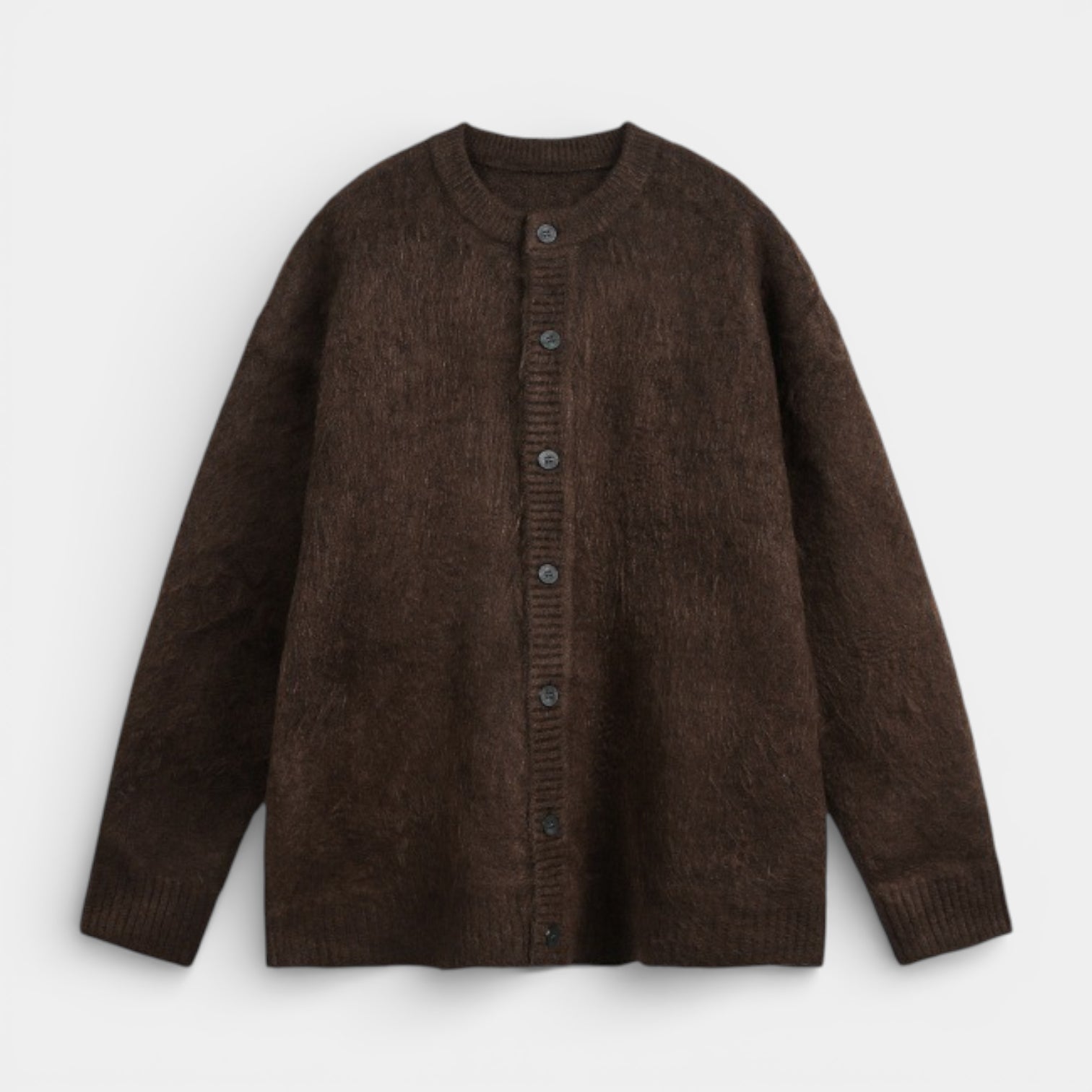 Button-Up Textured Knit Cardigan Regular Fit for Men