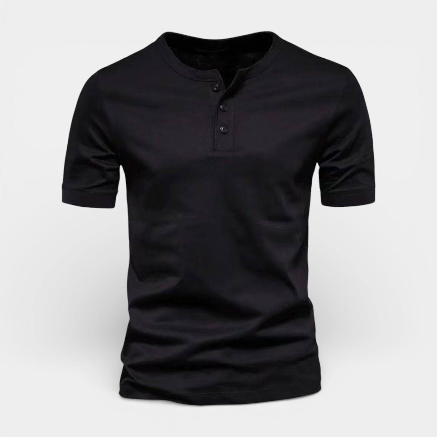 Henley T-Shirt Short Sleeve Button Placket for Men