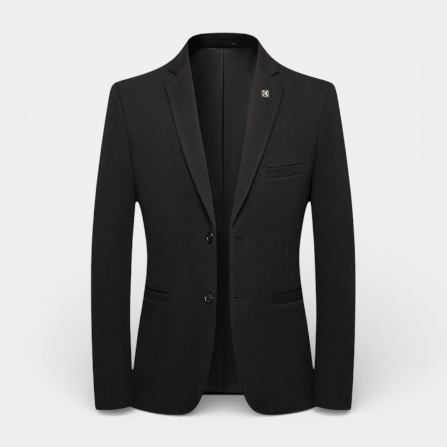 Two-Button Notch Lapel Blazer With Pin for Men