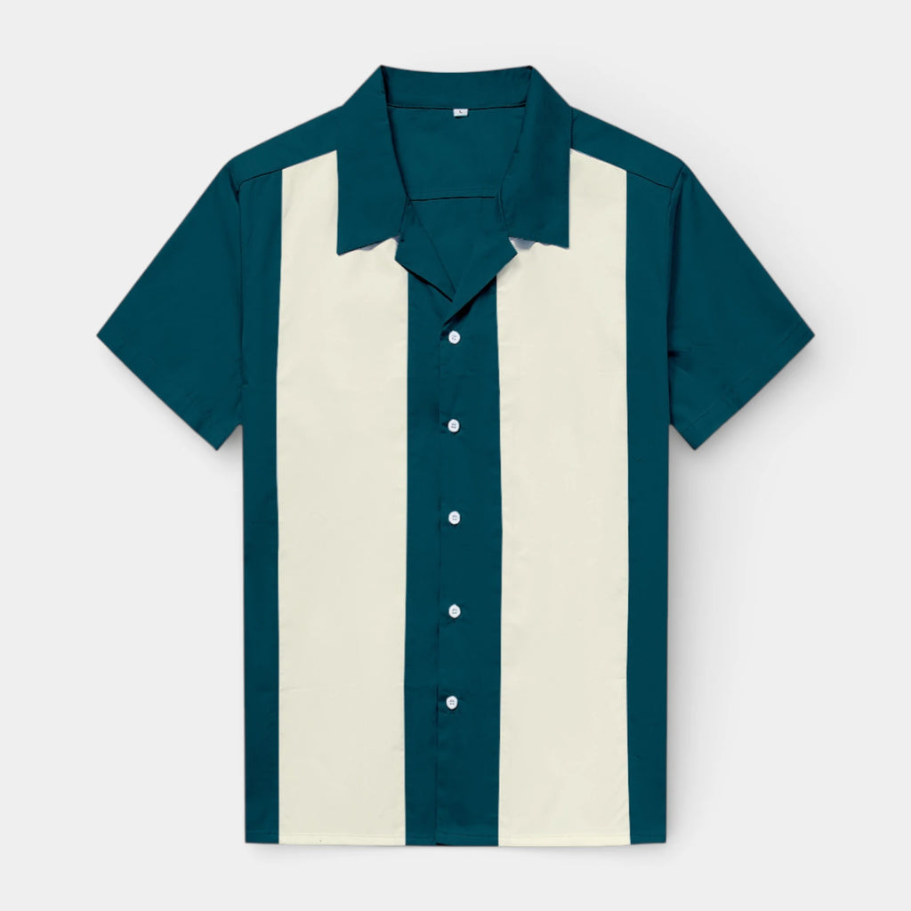 Short Sleeve Button-Up Panel Shirt Regular Fit for Men