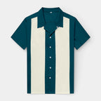 Short Sleeve Button-Up Panel Shirt Regular Fit for Men