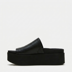 Women's Leather Chunky Flatform Slides