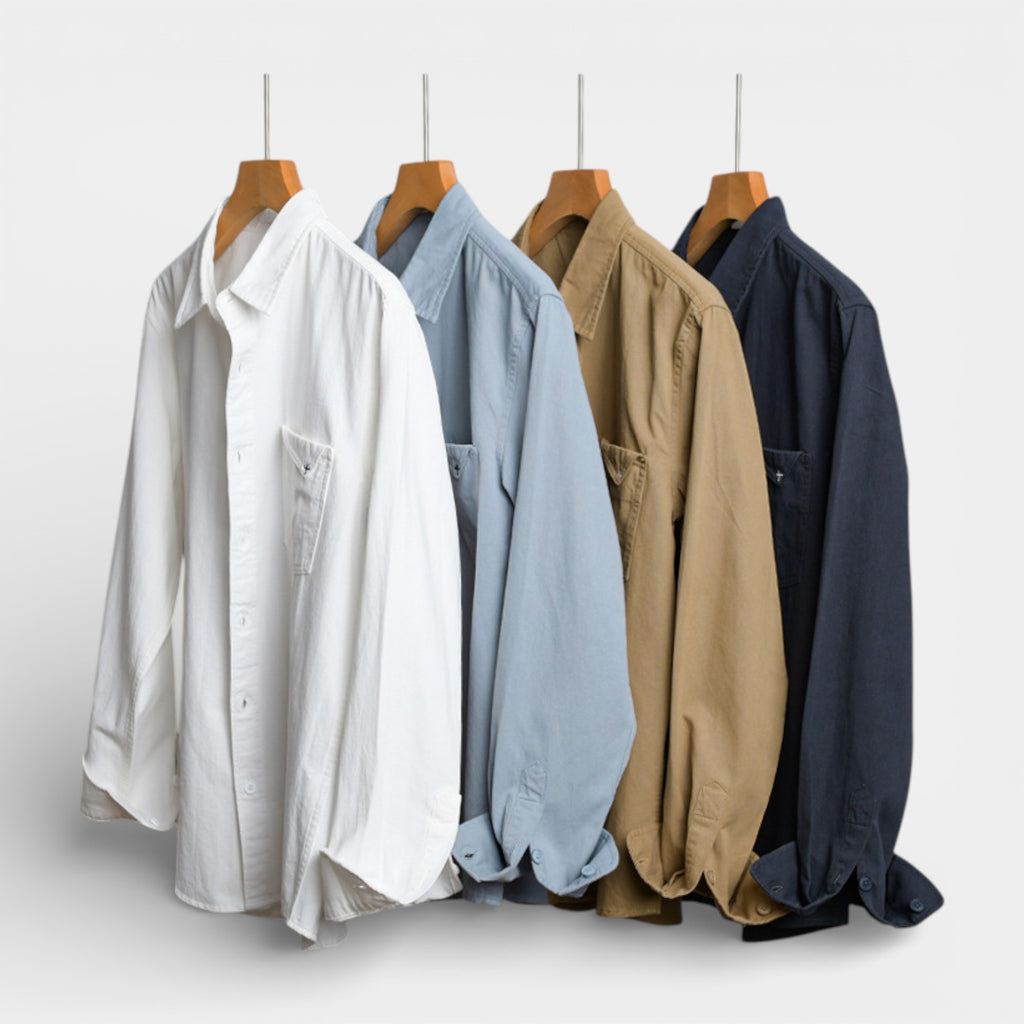 Long Sleeve Button-Down Shirt Relaxed Fit for Men