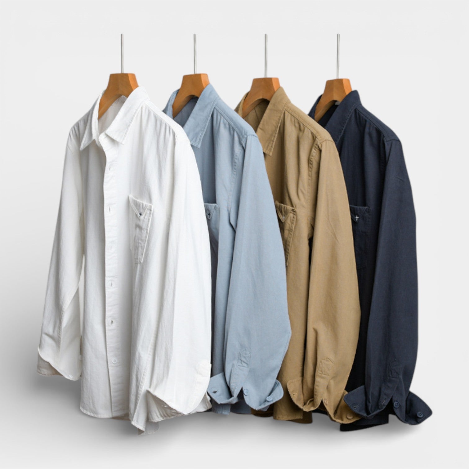 Long Sleeve Button-Down Shirt Relaxed Fit for Men