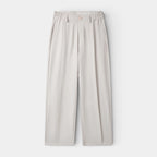 Pleated Front Straight Leg Trousers Elastic Waist for Men