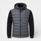 Quilted Hooded Zip-Up Jacket Stretch Sleeves for Men