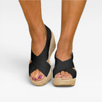 Women's Cross-Strap Espadrille Wedge Sandals