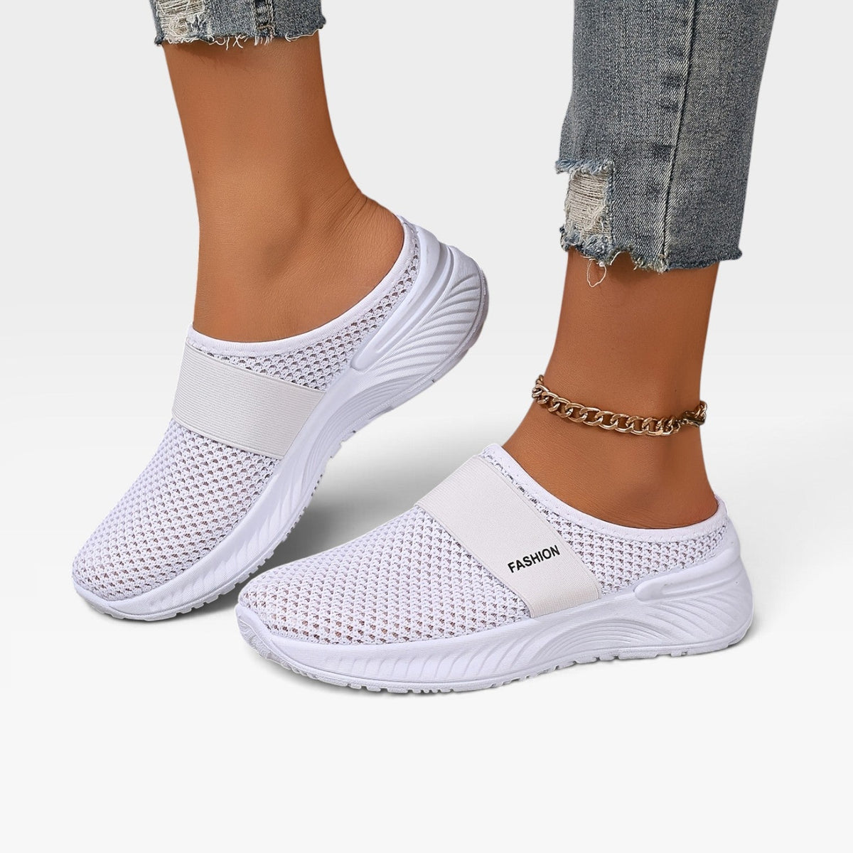 Women's Knit Slip-On Trainers with Cushioned Comfort