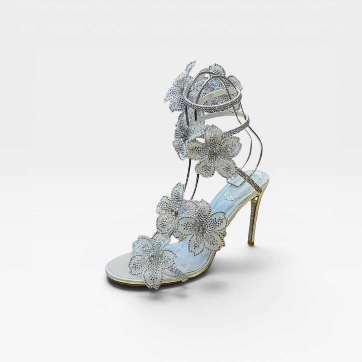 Women's Crystal Orchid Ankle Wrap Sandals