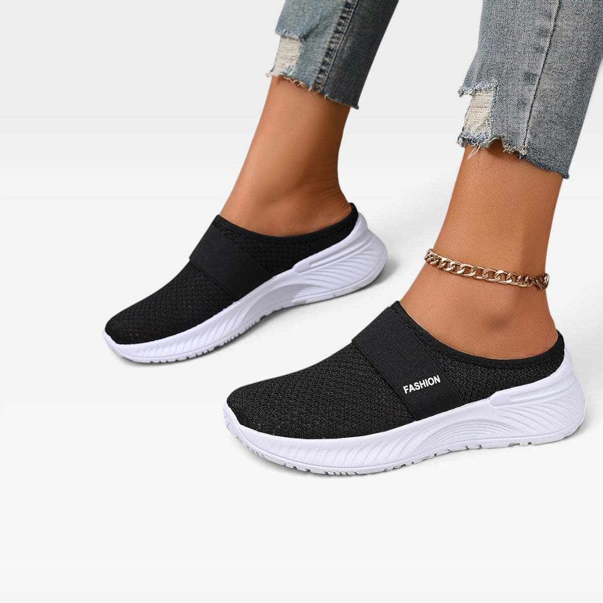 Women's Knit Slip-On Trainers with Cushioned Comfort