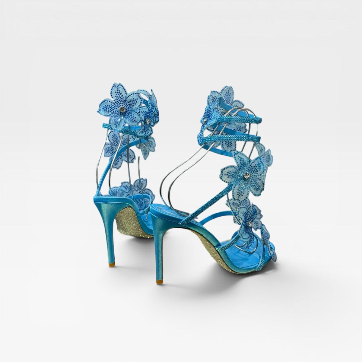 Women's Crystal Orchid Ankle Wrap Sandals