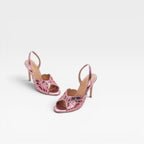 Women's Metallic Slingback Peep Toe Heels