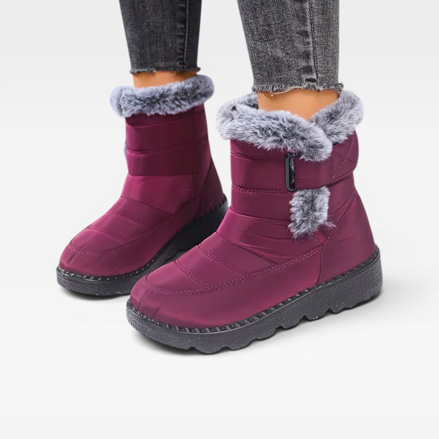Women's Quilted Faux Fur Snow Boots