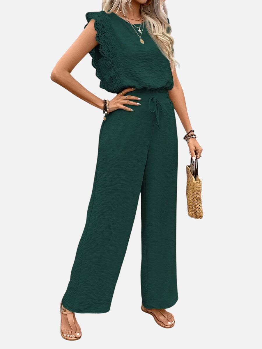 Women's Two-Piece Set with Wide Leg Trousers