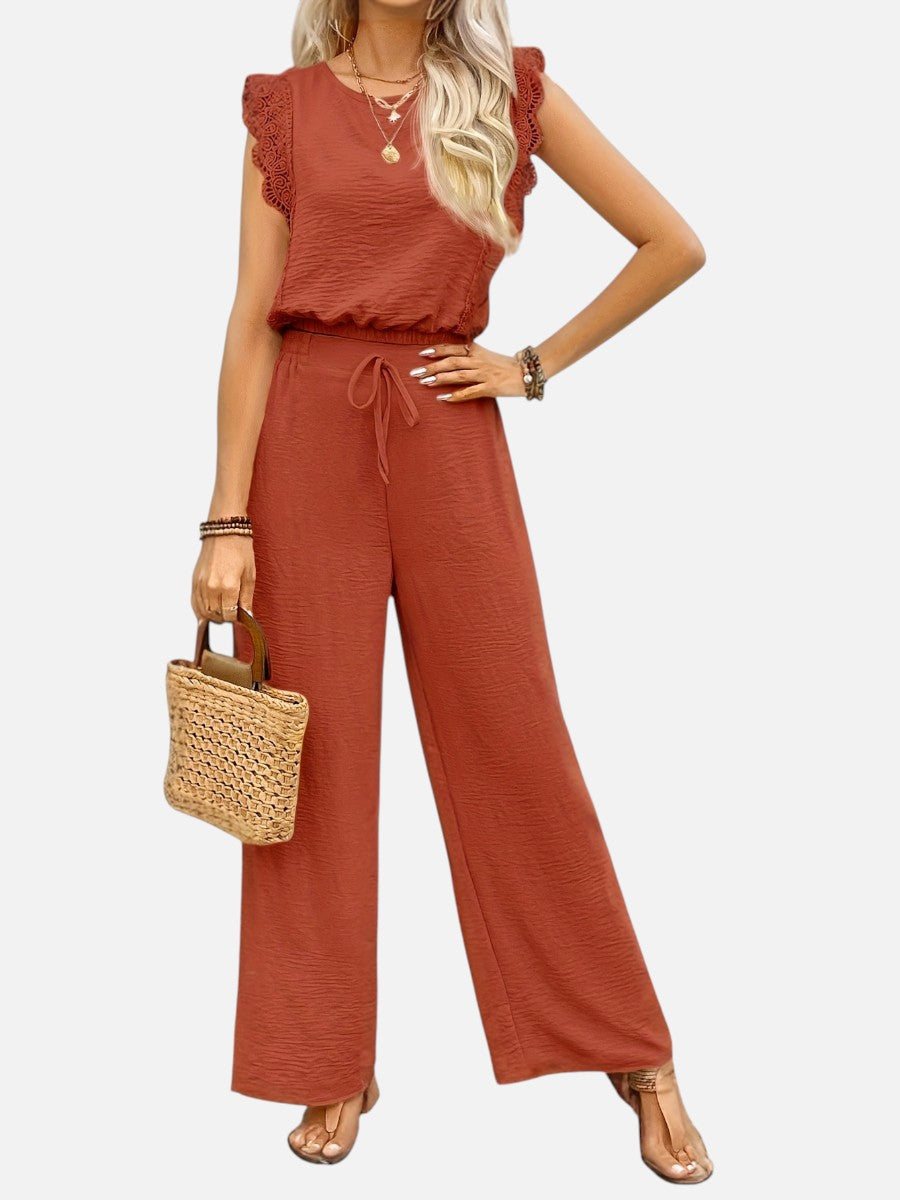 Women's Two-Piece Set with Wide Leg Trousers