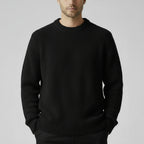 Crew Neck Ribbed Knit Sweater Regular Fit for Men