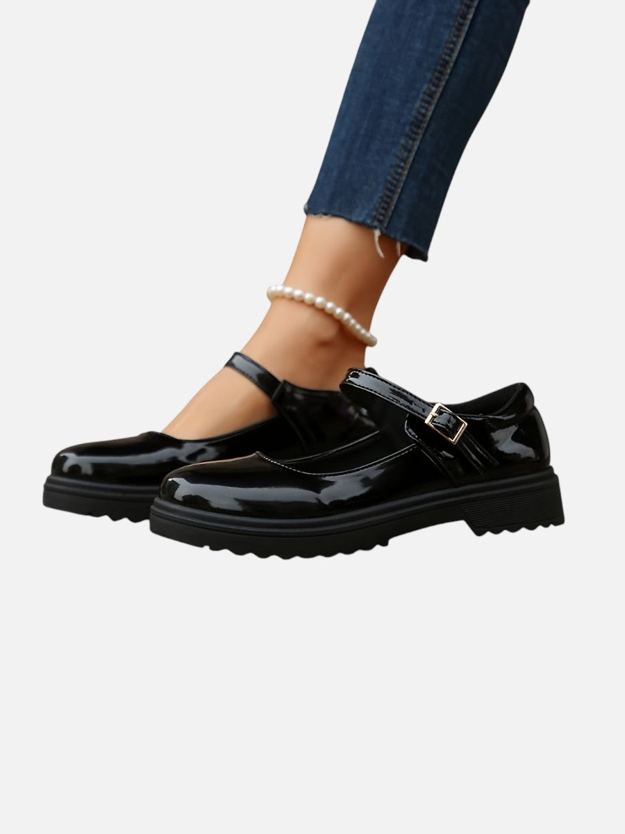 Women's Glossy Mary Jane Loafers for Everyday Comfort
