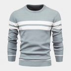 Striped Crewneck Pullover Sweater Slim Fit for Men