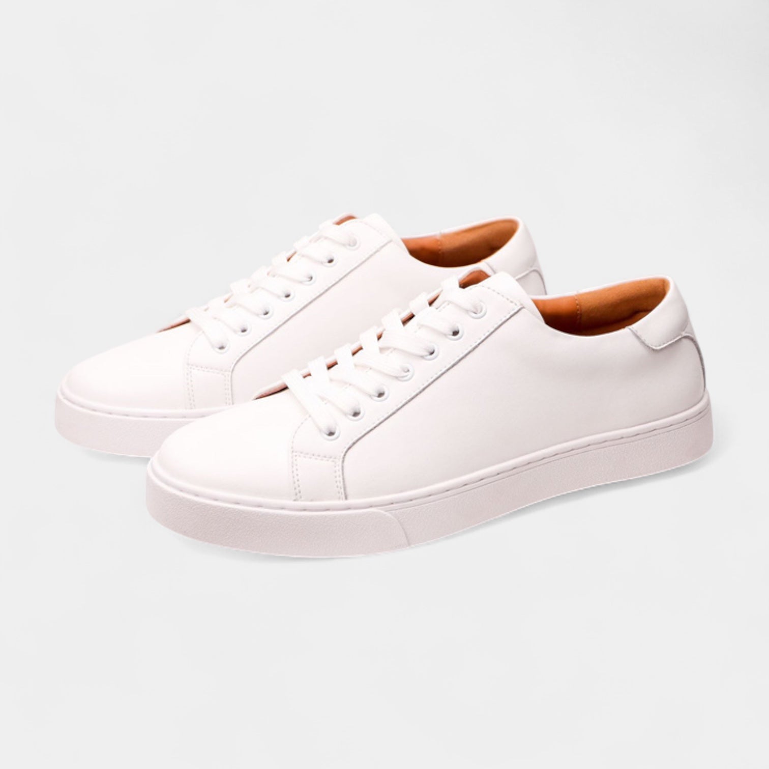 Low-Top Leather Sneakers Lace-Up Cushioned for Men