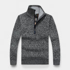 Fleece Lined Half-Zip Pullover Sweater Regular Fit for Men
