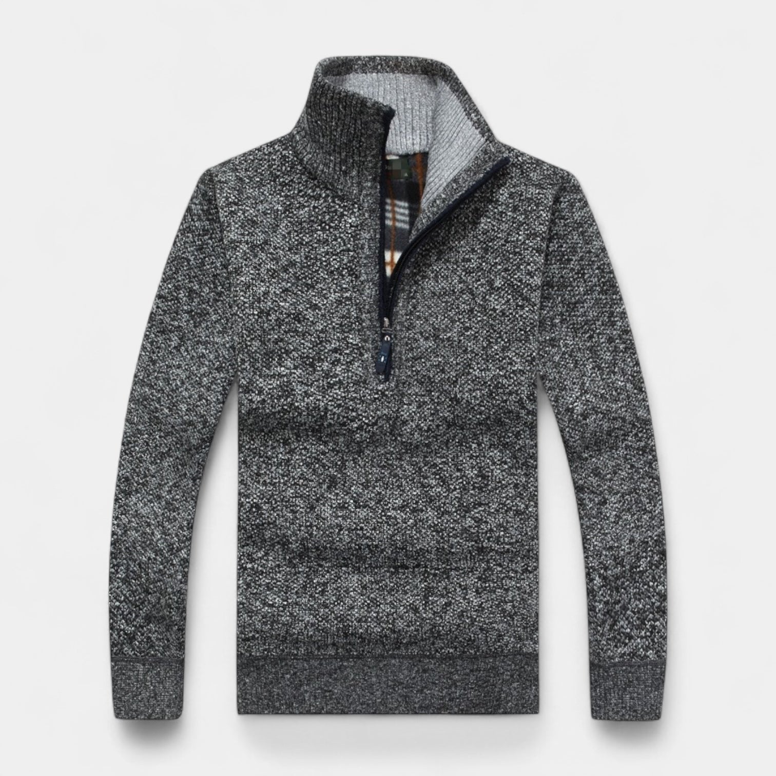 Fleece Lined Half-Zip Pullover Sweater Regular Fit for Men