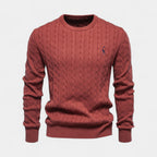 Cable Knit Crew Neck Sweater Regular Fit for Men