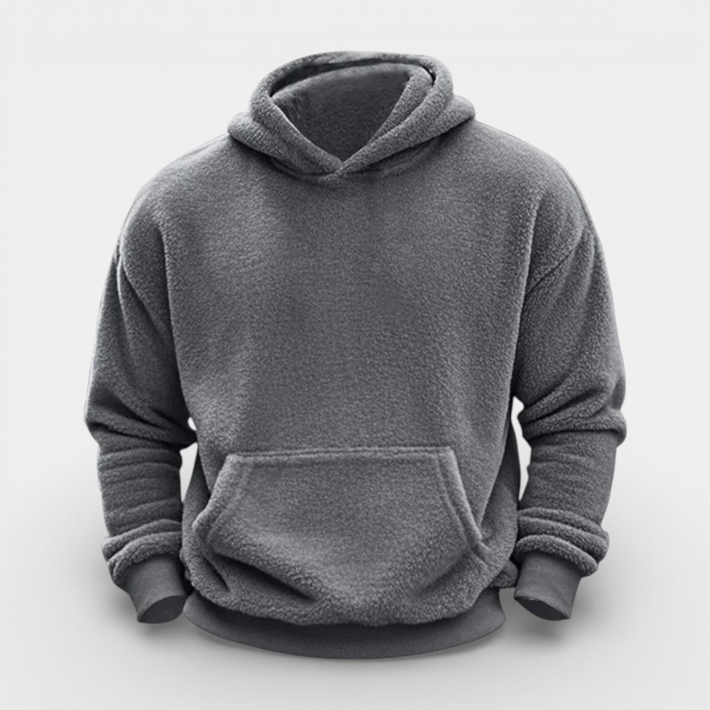 Fleece Pullover Hoodie Relaxed Fit for Men