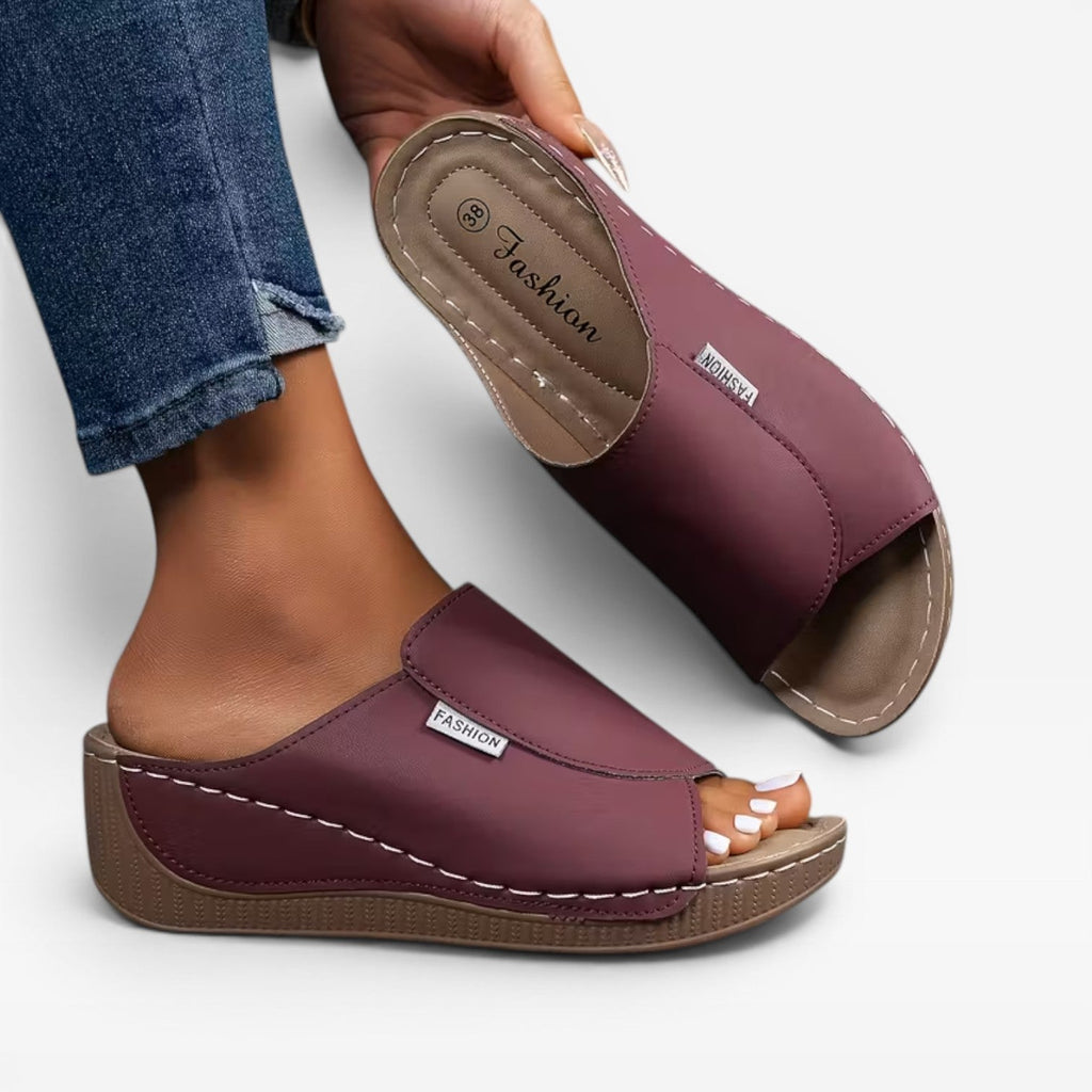 Women's Cushioned Wedge Slide Sandals