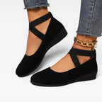 Women's Minimalist Cross-Strap Ballet Flats