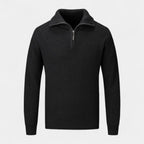 Waffle Knit Half-Zip Sweater Regular Fit for Men
