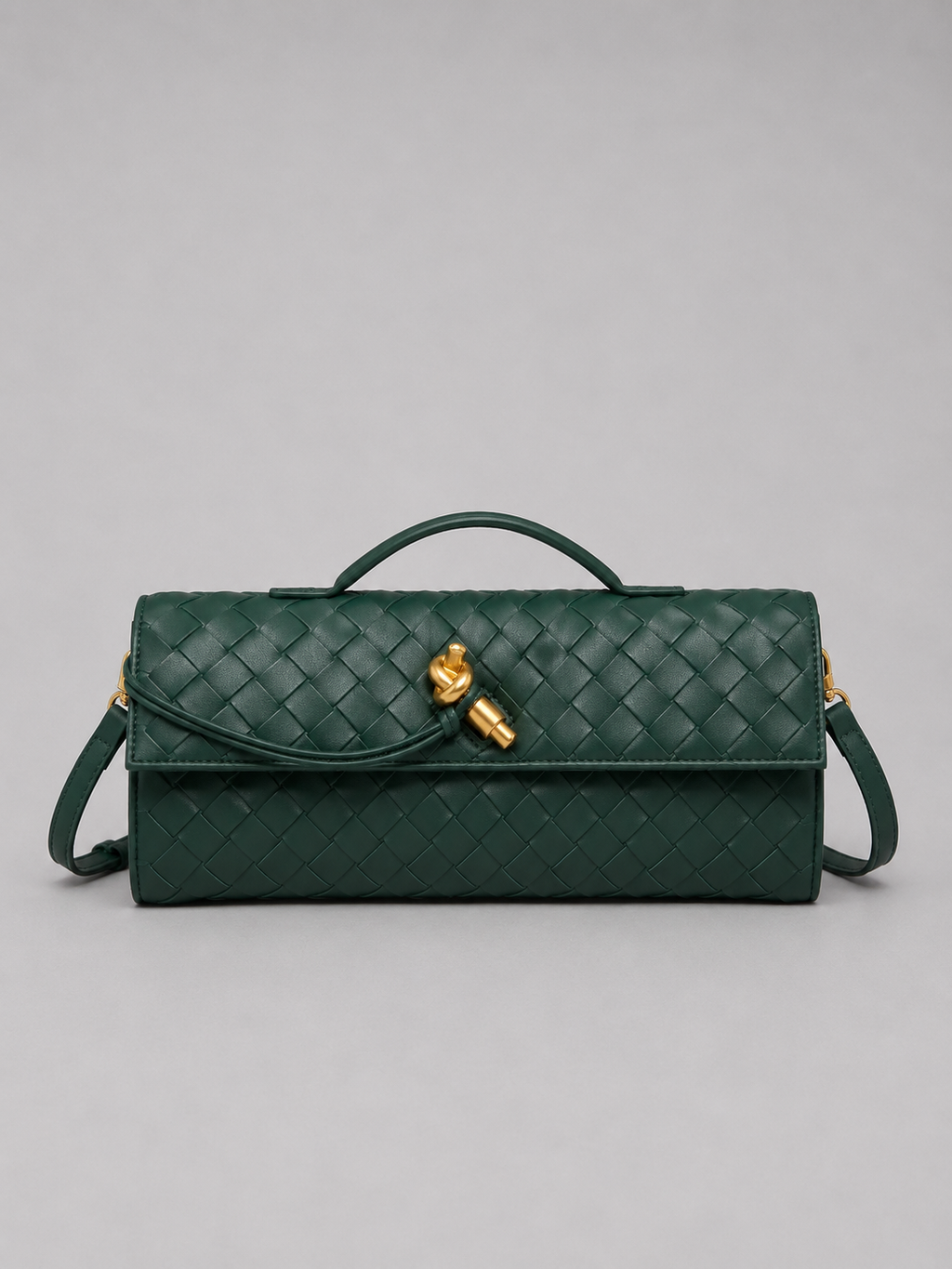 Women’s Woven Leather Look Clutch Bag – Timeless Elegant Design