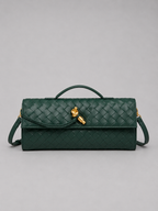 Women’s Woven Leather Look Clutch Bag – Timeless Elegant Design