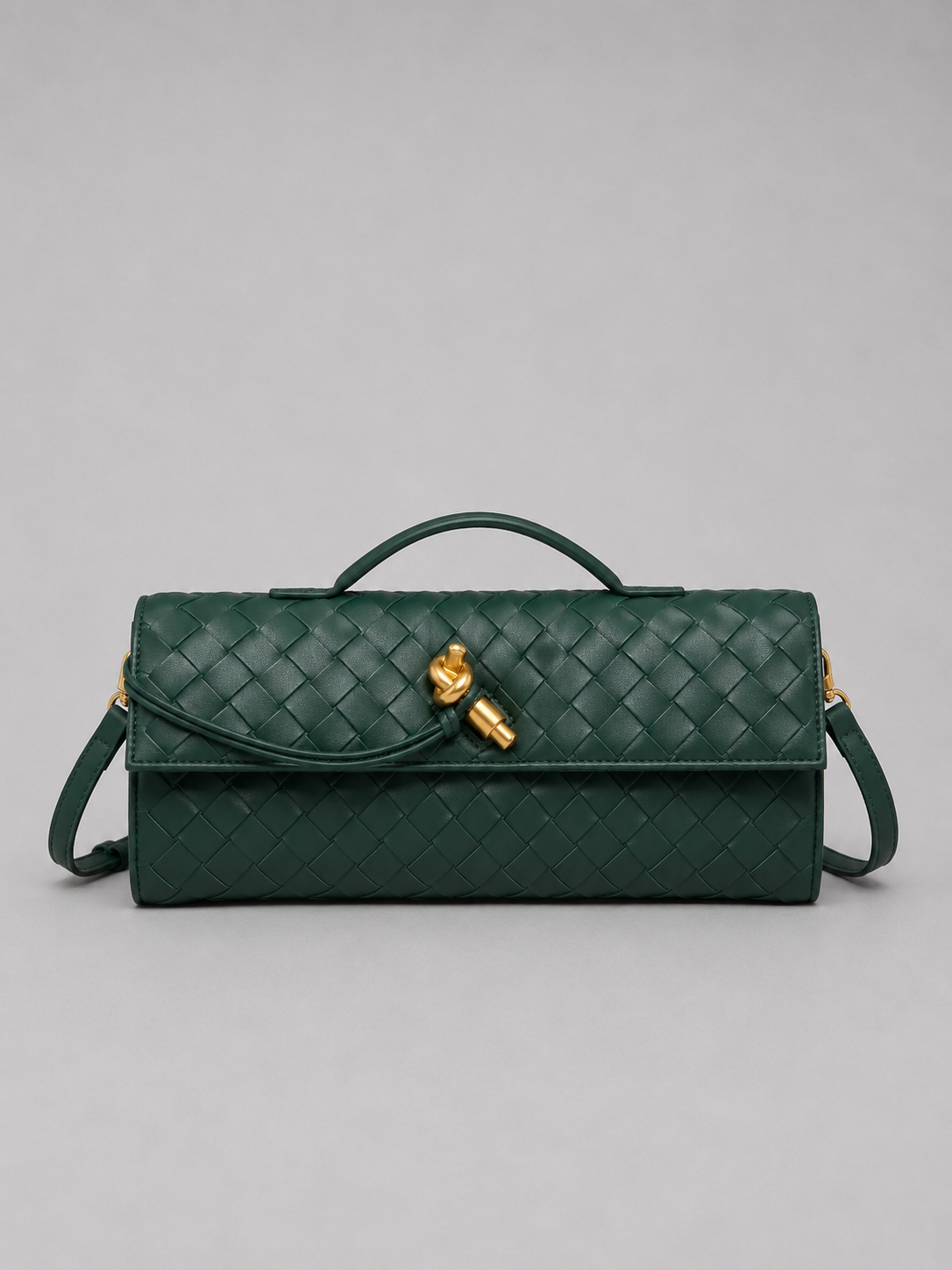 Women’s Woven Leather Look Clutch Bag – Timeless Elegant Design