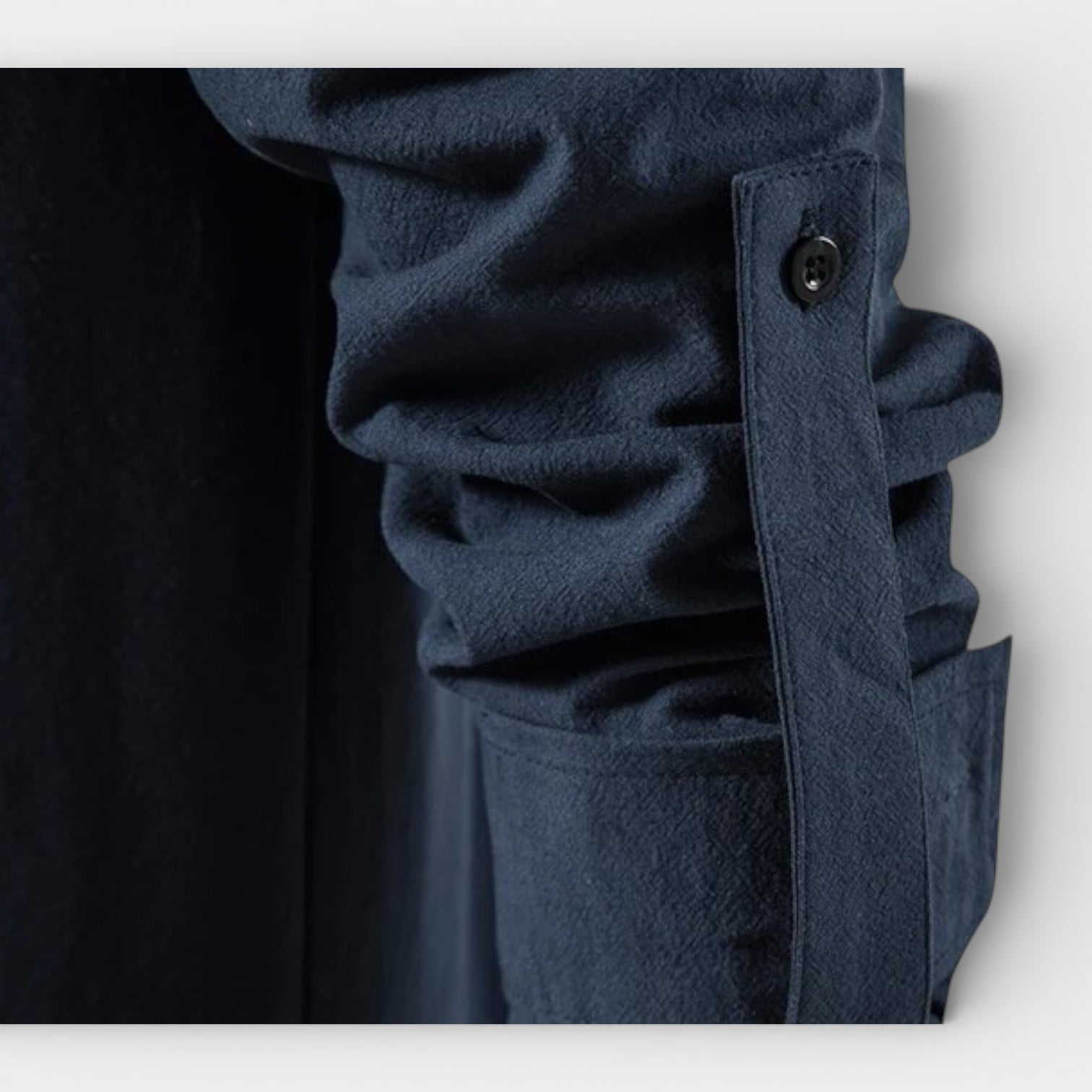 Lace-Up Band Collar Shirt Long Sleeve for Men