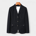 Cotton Blend Single-Breasted Blazer Notch Lapel for Men