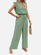 Women's Two-Piece Set with Wide Leg Trousers