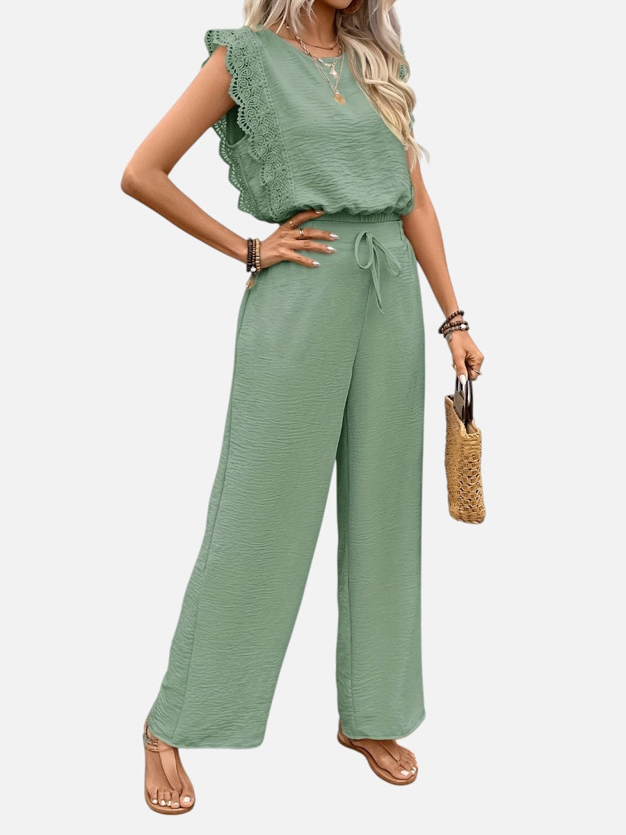 Women's Two-Piece Set with Wide Leg Trousers
