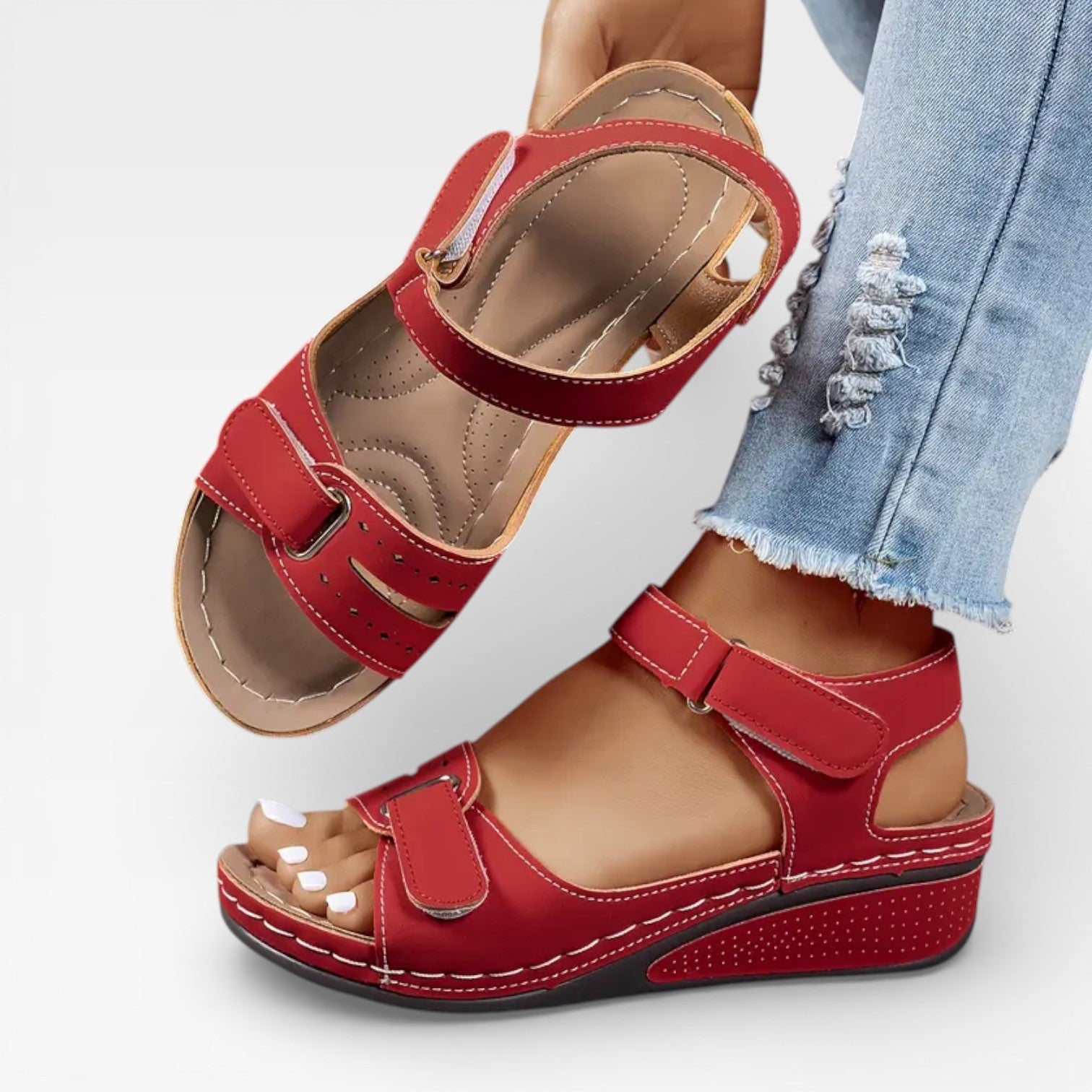 Women's Adjustable Wedge Sandals for Summer Comfort