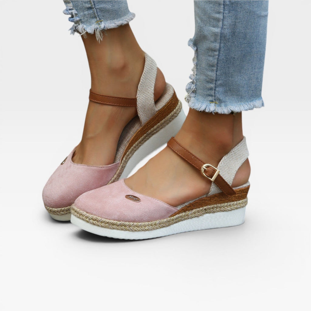 Women's Espadrille Wedge Sandals with Ankle Strap