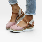 Women's Espadrille Wedge Sandals with Ankle Strap